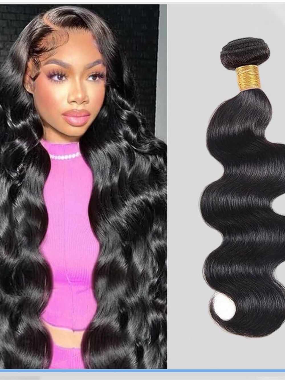 Black Body Wave Human Hair Extensions - Natural Black
